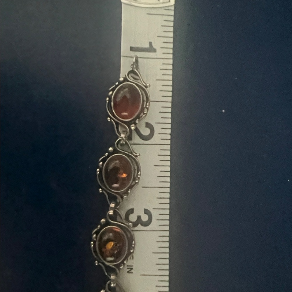 Vintage Natural Baltic Amber with 925 silver bracelet - Picture 7 of 9